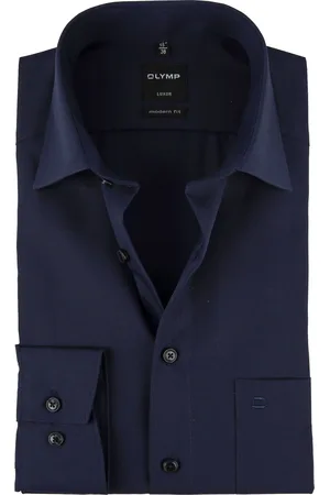 Olymp Hemd Luxor Modern-Fit Navy Dunkelblau Blau Größe 37