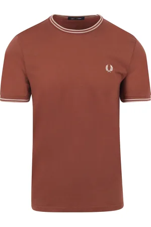 Fred Perry Twin Tipped T-shirt Brique Beige Braun Größe S