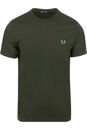 Fred Perry Ringer T-Shirt T61 Grün Dunkelgrün Größe M