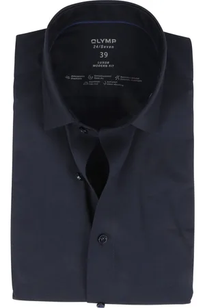 Olymp Luxor Jersey Stretch Hemd 24/Seven Dunkelblau Blau Größe 37