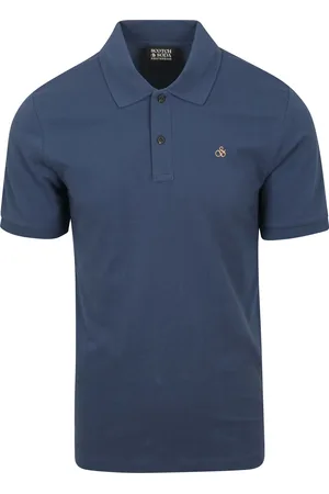 Scotch&Soda Core Piqué Poloshirt Blau Dunkelblau Größe S