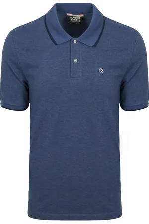 Scotch&Soda Melange Poloshirt Blau Dunkelblau Größe S