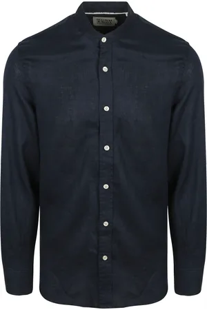 Scotch&Soda Leinen Mao Hemd Navy Größe L