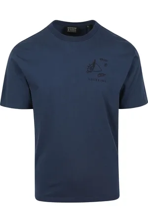 Scotch&Soda T-Shirt Navy Print Blau Dunkelblau Größe S
