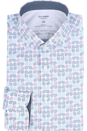 Olymp Hemd Level 5 Druck Multicolour Blau Größe 37