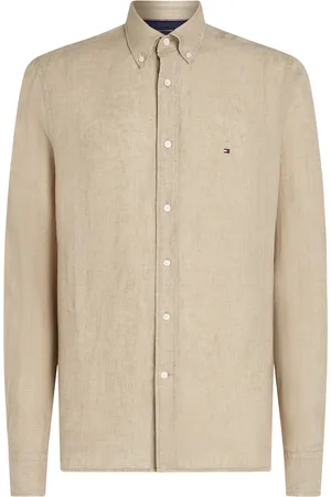 Tommy Hilfiger Hemd Leinen Sandalwood Größe S