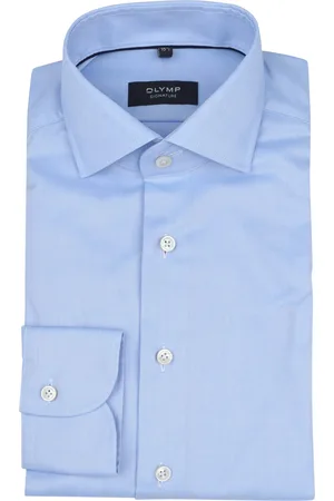 Olymp Signature Twill Hemd Hellblau Blau Größe 38
