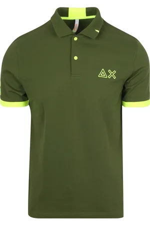 sun68 Poloshirt Logo Fluo Army Grün Dunkelgrün Größe M