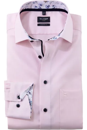 Olymp Luxor Hemd SL7 Structure Rosa Größe 39