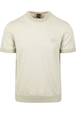 HUGO BOSS Knitted T-shirt Kanache Greige Beige Grau Größe L