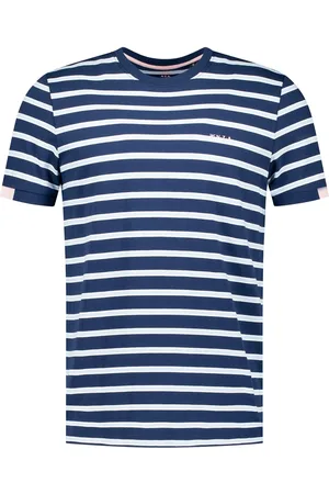 New Zealand Auckland NZA T-shirt Noel Stripes Light Navy Dunkelblau Blau Größe L