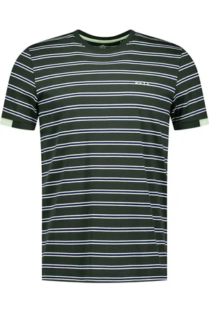 New Zealand Auckland NZA T-shirt Noel Stripes Forest Green Grün Dunkelgrün Größe L