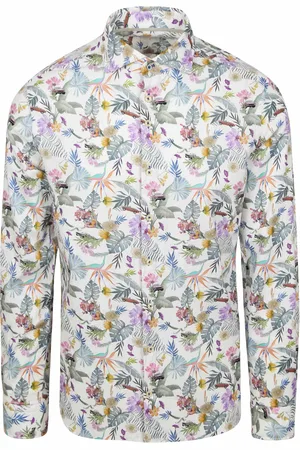 R2 Amsterdam R2 Shirt Linen/Cotton Flower Print Größe M