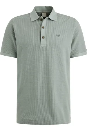 Cast Iron Polo Waffle Structure Slate Grün Blau Größe S