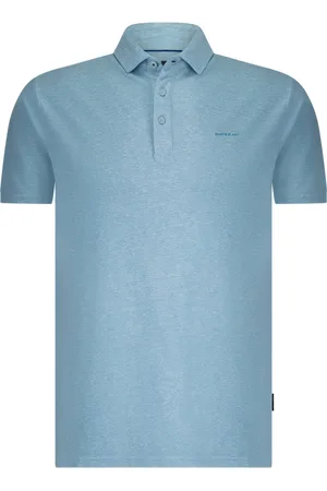 State of art Poloshirt Piqué Melange Hellblau Blau Größe M