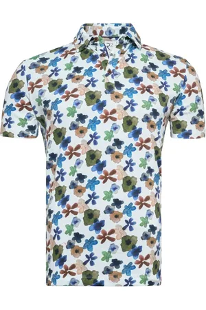 R2 Amsterdam Piqué Polo Druck Multicolor Blau Multicolour Größe S