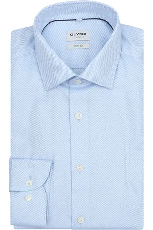Olymp Level 5 Dobby Hemd Hellblau Blau Größe 39
