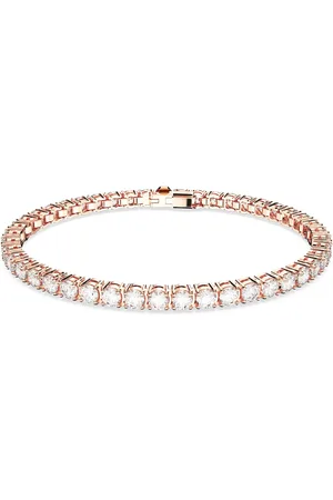Swarovski Matrix Tennis Armband, Rundschliff, , Roségold-Legierungsschicht