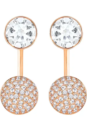 Swarovski Forward Ohrring-Jackets, Rundschliff, , Roségold-Legierungsschicht