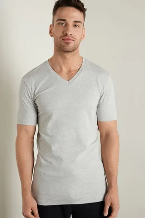 Tezenis T-Shirt mit V-Ausschnitt aus elastischer Baumwolle Mann Größe S