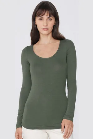 Tezenis Langarmshirt mit weitem Rundhalsausschnitt aus Viskose Frau Größe S