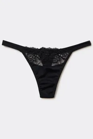 Tezenis String mit Seitenband im Tanga-Stil aus Mikrofaser und Spitze Frau Größe L