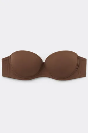 Tezenis Gepolsterter Super Push-up Bandeau-BH Madrid aus recycelter Mikrofaser Frau Größe 70B