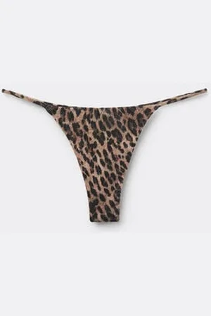 Tezenis Bikini-Stringtanga mit schmalem Seitenband Bright Leopard Frau Größe M