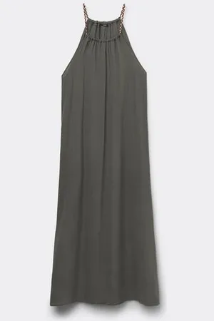 Tezenis Midikleid aus Viskosetuch mit geflochtenen Trägern Frau Größe L