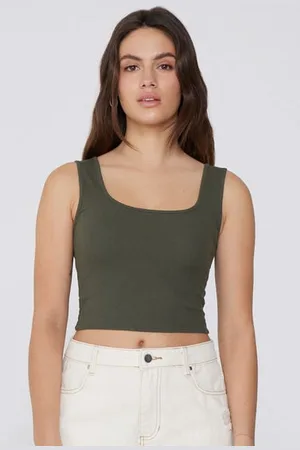 Tezenis Crop-Top mit breiten Trägern aus gerippter Baumwolle Frau Größe L