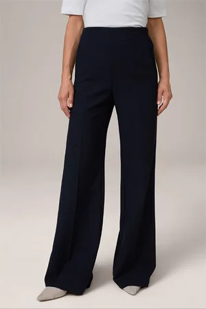 Windsor Crêpe-Marlene-Hose in Navy