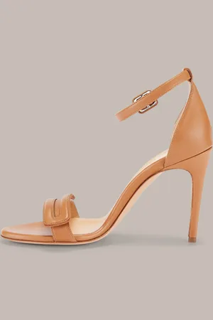 Windsor Absatz-Sandale aus Nappaleder by Unützer in Cognac