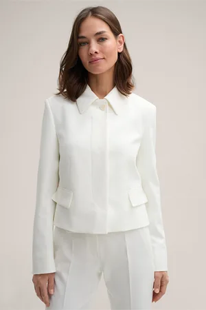 Windsor Crêpe-Blazer-Jacke in Ecru