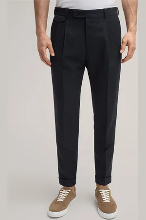 Windsor Wollmix-Hose Sapo mit Bundfalte in Navy