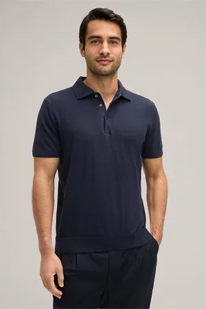 Windsor Leinenmix-Feinstrick-Polo Lindo mit Baumwolle in Navy
