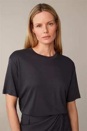 Windsor Damen Shirts - T-Shirt aus Tencel in Anthrazit