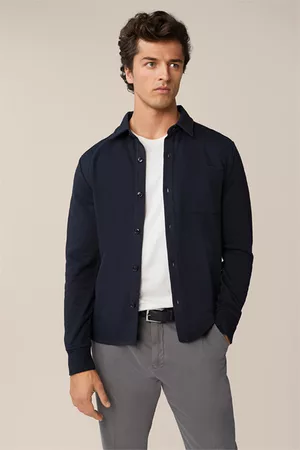 Windsor Herren Taschen - Sweat-Shirtjacket-Smilo mit Brusttasche in Navy