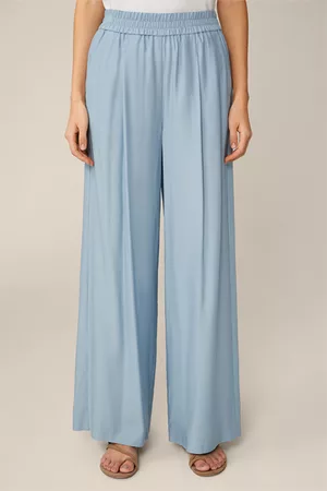 Windsor Damen Jeans - Satin-Palazzo-Hose aus Viskose und Seide in