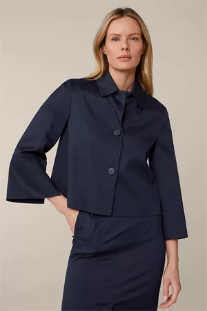 Windsor Damen Blazer & Sakkos - Baumwollstretch-Kurzblazer in Navy