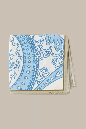 Windsor Herren Einstecktücher - Einstecktuch mit Seide in Blau-Grau