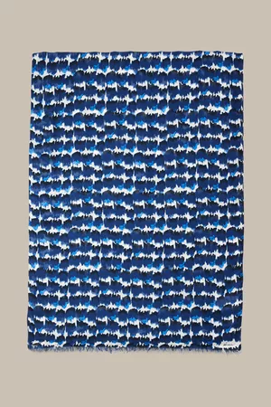 Windsor Damen Schals - Print-Schal aus Modal in Navy-Blau-Ecru gemustert