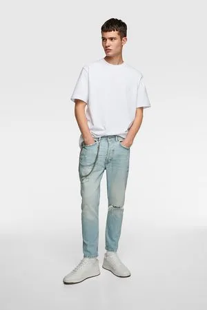 Zara Slim-fit-jeans mit ketten